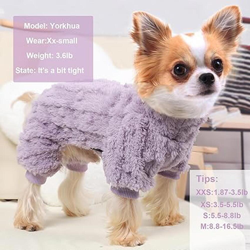 Cozy Plush Thermal Dog Jumpsuit‎ for Small Dogs